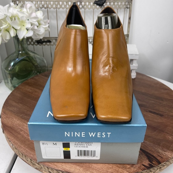 Nine West Tourtimeo Womens Booties size 8.5M Riding Tan Leather. - Picture 8 of 8